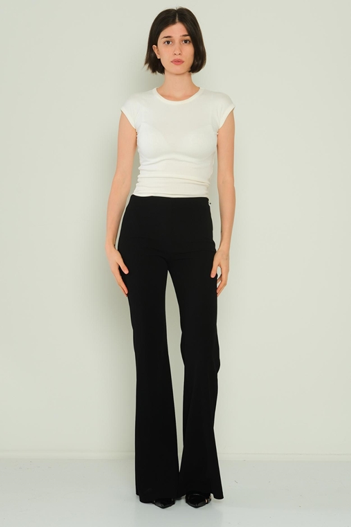 Mianotte High Waist Casual Trousers Black