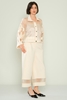 Mianotte High Waist Casual Trousers Black Cream لون كريم