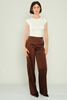 Explosion High Waist Casual Trousers Black Red Brown Camel Khaki коричневый