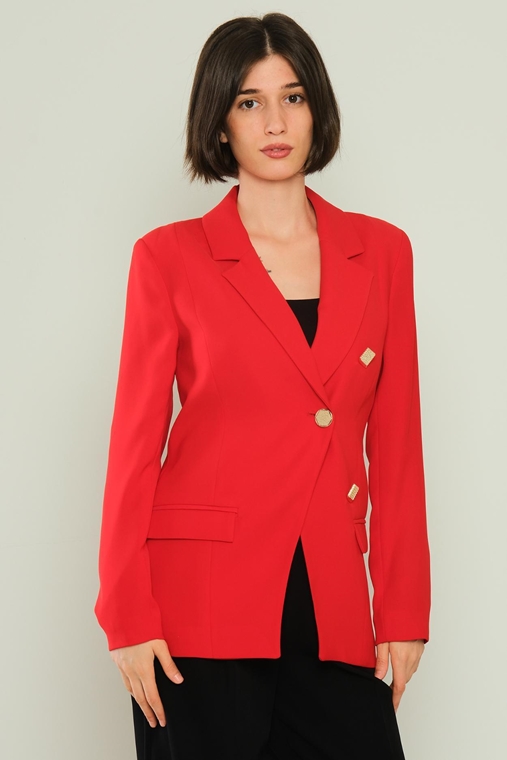 Joymiss Blazer Casual Jackets Red Brown