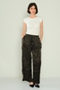 Lila Rose High Waist Casual Trousers Black Brown بنى