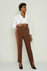 HKN High Waist Casual Trousers Black Red Brown Navy بنى