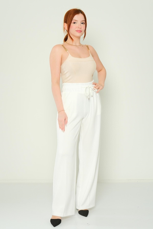 Fimore High Waist Casual Trousers Black White