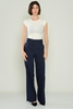 Zanzi High Waist Casual Trousers Black Khaki indigo 022KAHVE İndigo