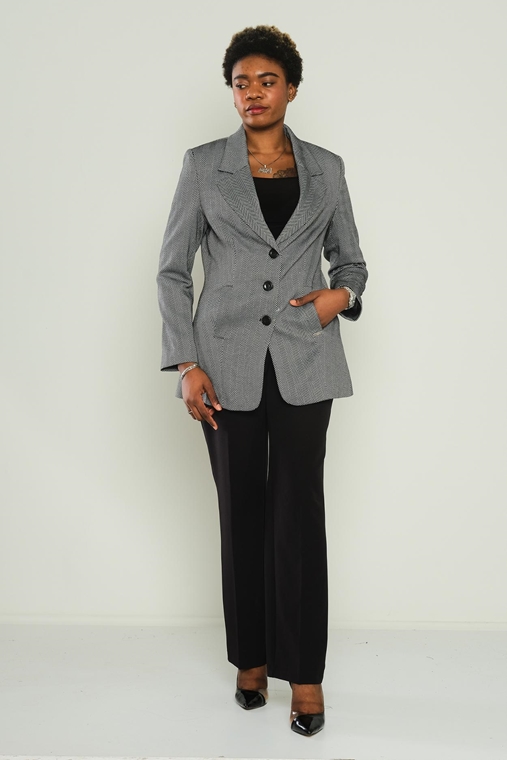 HKN Casual Plus Size Suits Black