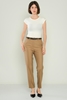 Mees High Waist Casual Trousers Black Beige Khaki Beige