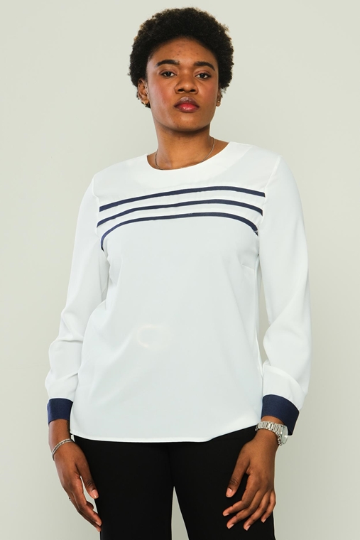 Fimore Casual Plus Size Blouse White