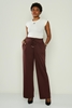 Fimore High Waist Casual Trousers Black Red White Grey Brown Beige Kahverengi