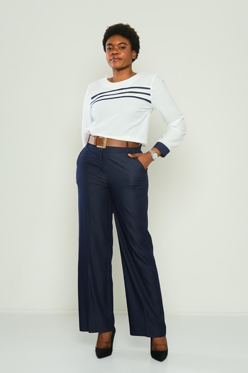 Fimore Casual Plus Size Suits Navy