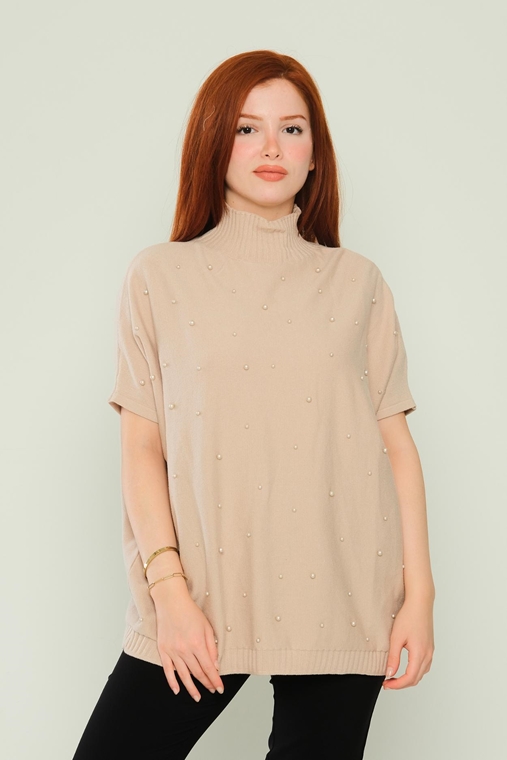 Explosion Three Quarter Sleeve Casual Blouses Black Beige Ecru