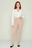 Selen High Waist Casual Trousers Black Grey Brown Beige Lilac Camel Navy Ecru Sax Khaki اللون البيج