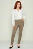 Selen High Waist Casual Trousers Black Grey Brown Beige Lilac Camel Navy Ecru Sax Khaki Haki