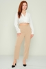 Selen High Waist Casual Trousers Black Red Grey Beige Camel Leopard Khaki اللون البيج