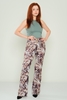 Selen High Waist Casual Trousers Grey Füme Camel لون فوم