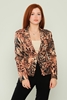 Mangosteen Casual Jackets Black Red Camel Leopard Cream لون النمر