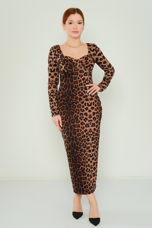 Joymiss Maxi Casual Dresses Leopard