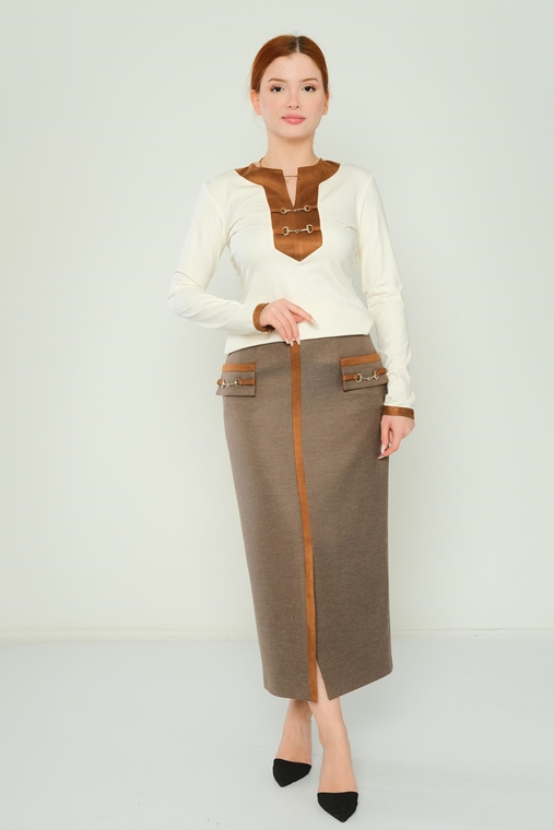 Dimare Casual Skirts Brown