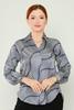 Selen Long Sleeve Casual Blouses Black Camel Navy Leopard Khaki Caramel Coffee With Milk أزرق غامق