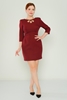 Alinçe Casual Dresses Black Bordeux Ecru bordo şarabı