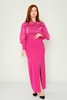 Lila Rose Maxi Long Sleeve Casual Dresses Black Fuchsia Ecru Fuşya