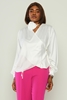 Excuse Casual Plus Size Blouse Black Ecru Neon-Fuchsia Ekru