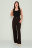 Explosion High Waist Casual Trousers Black Red Brown Camel Khaki Lavender بنى