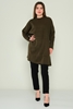 Pitiryko Long Sleeve Casual Tunics Black Grey Bordeux Füme Camel Navy Fuchsia Mink Powder Sax Khaki Caramel Stone Beige Dark Khaki Dark Benetton Хаки Темный