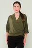 Explosion Long Sleeve Casual Blouses Black Bordeux Khaki Lavender كاكي