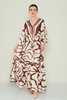 Lila Rose Maxi Casual Dresses Black Brown Khaki Bordeux-Ecru Black-Ecru Brown-Ecru Brown-Ecru