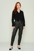 Mosento High Waist Casual Trousers Black Green Brown Yeşil