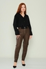 Mosento High Waist Casual Trousers Black Green Brown коричневый