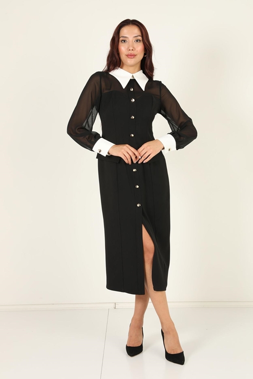 Milestone Work Wear Dresses Black Ecru