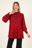 Mirador Casual Blouses Black Bordeux Lilac Ecru Plum Mint Emerald بوردو