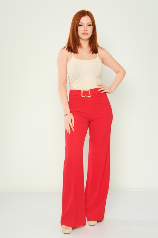 Explosion High Waist Casual Trousers Black Red Khaki Lavender