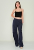 Airport High Waist Casual Trousers Grey Navy Mink темно синий