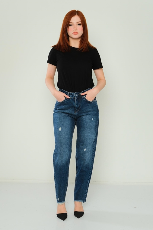 Hit Me Up High Waist Casual Trousers Blue