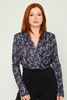 Explosion Long Sleeve Casual Blouses Brown Khaki Navy-Blue темно синий - синий