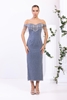 Odrella Night Wear Evening Dresses Black Beige Mink indigo Olive Lavender İndigo