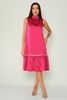 Detective Casual Dresses Black Fuchsia Ecru Fuşya