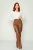 Joymiss Casual Trousers Black Beige Camel لون الجمل