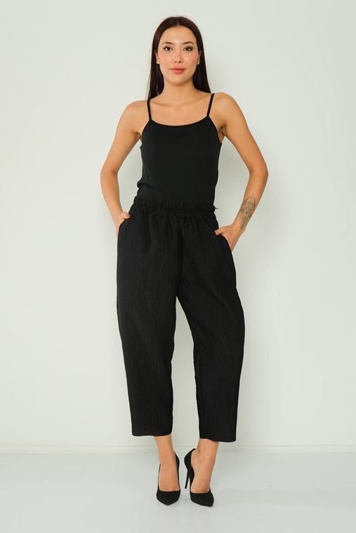 Mianotte High Waist Casual Trousers Black