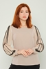 Green Country Long Sleeve Casual Blouses Black Ecru Beige