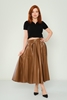 Lila Rose Casual Skirts Black Bordeux Camel لون الجمل