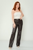 Explosion High Waist Casual Trousers Khaki Brown Dark بني غامق