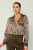 Explosion Long Sleeve Casual Blouses Black Mink Khaki Haki