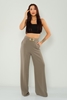 Explosion High Waist Casual Trousers Black Red Brown Camel Khaki Lavender كاكي