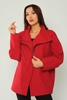 Mangosteen Casual Woman Coats Black Red Grey Red