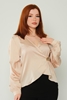 Miarte Long Sleeve Casual Blouses Black Beige Бежевый