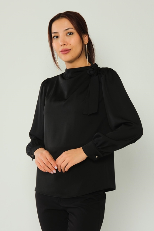 Detective Casual Blouses Black Ecru