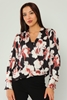 Zanzi Long Sleeve V Neck Casual Blouses 107TABA